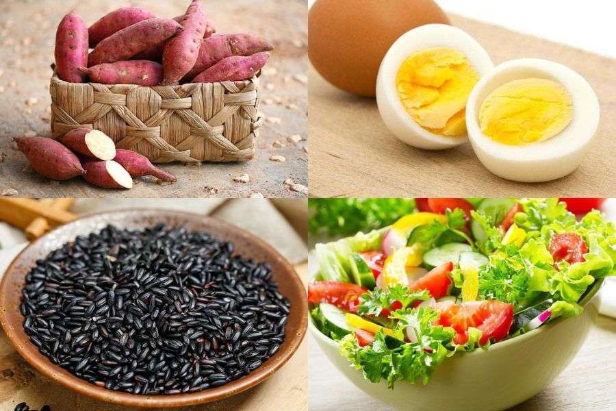 Gợi ý thực đơn giảm cân với khoai lang, trứng luộc và salad rau ngày 4