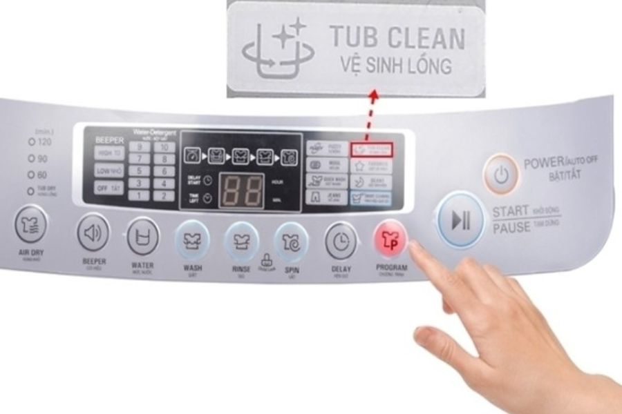 Chế độ tự vệ sinh lồng giặt (TUB CLEAN) trên máy giặt Toshiba