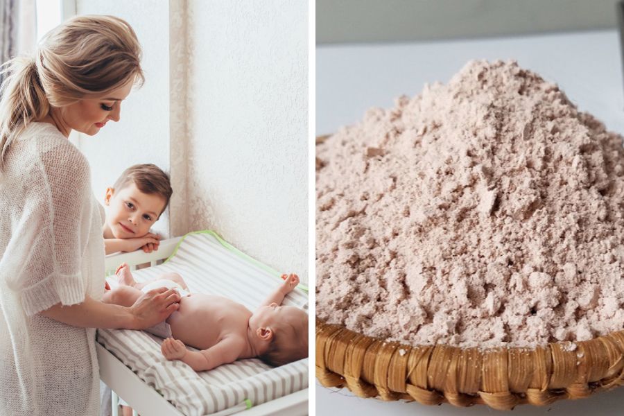 Bột gạo lứt hỗ trợ giảm cân, bổ sung nhiều vitamin, khoáng chất cho mẹ bầu sau sinh.