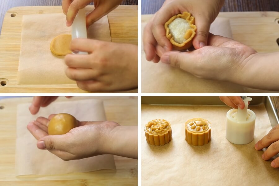 Cách bọc nhân và tạo hình bánh nướng.