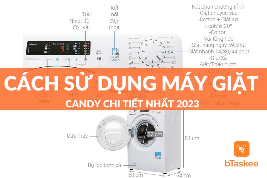 Hướng dẫn cách sử dụng máy giặt candy chi tiết nhất 2023