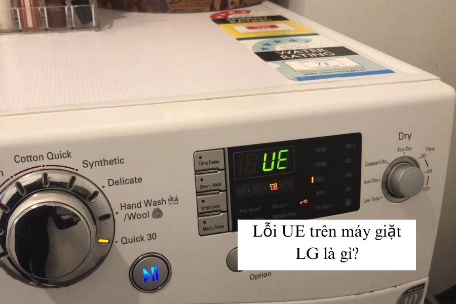 Lỗi UE máy giặt LG xảy ra khi máy không thể thực hiện chức năng vắt quần áo.