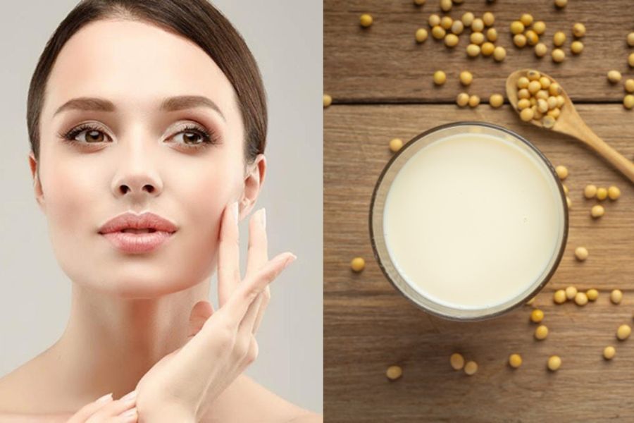 Trẻ hóa làn da là một trong những công dụng của sữa đậu nành.