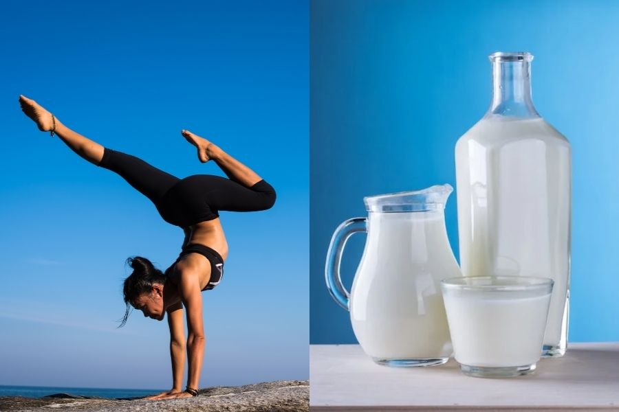 Uống sữa giúp cung cấp năng lượng cho cơ thể.