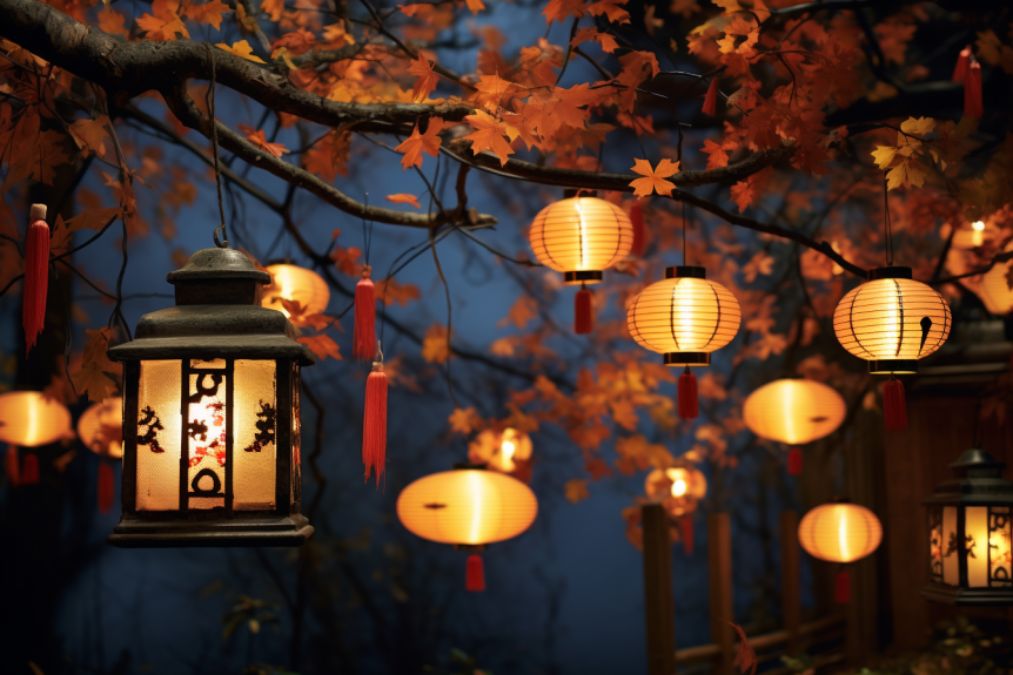 Tận dụng lồng đèn muốn tạo bầu không khí yên ấm mang đến tối Trung thu.