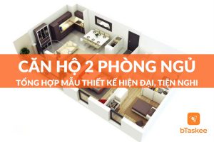 thiết kế căn hộ 2 phòng ngủ
