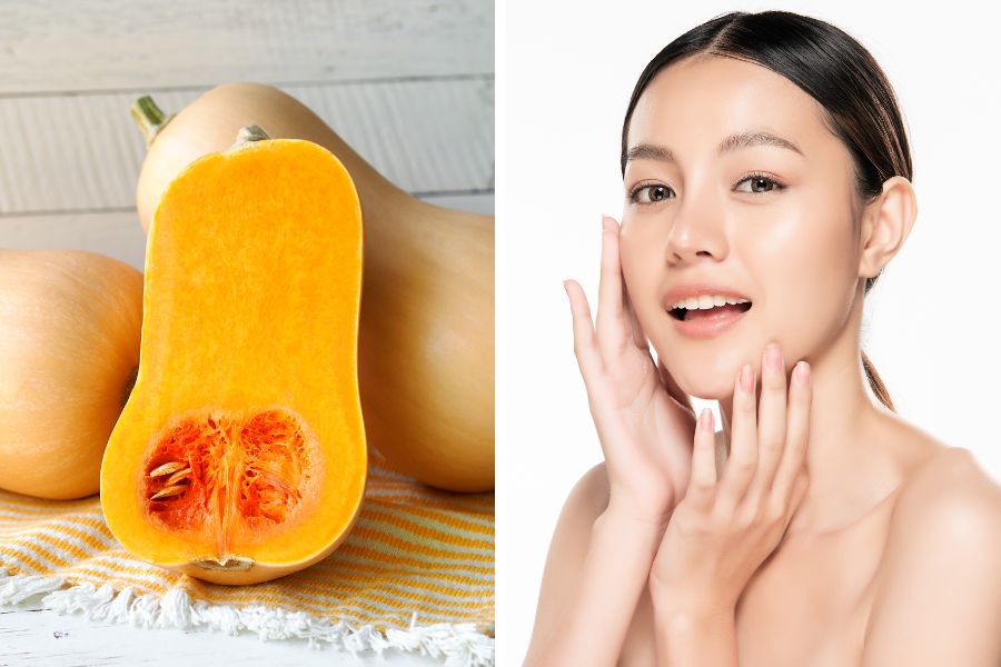 Tác dụng bí đỏ hỗ trợ làn da trở nên khỏe mạnh do các chất dinh dưỡng như beta-carotene.