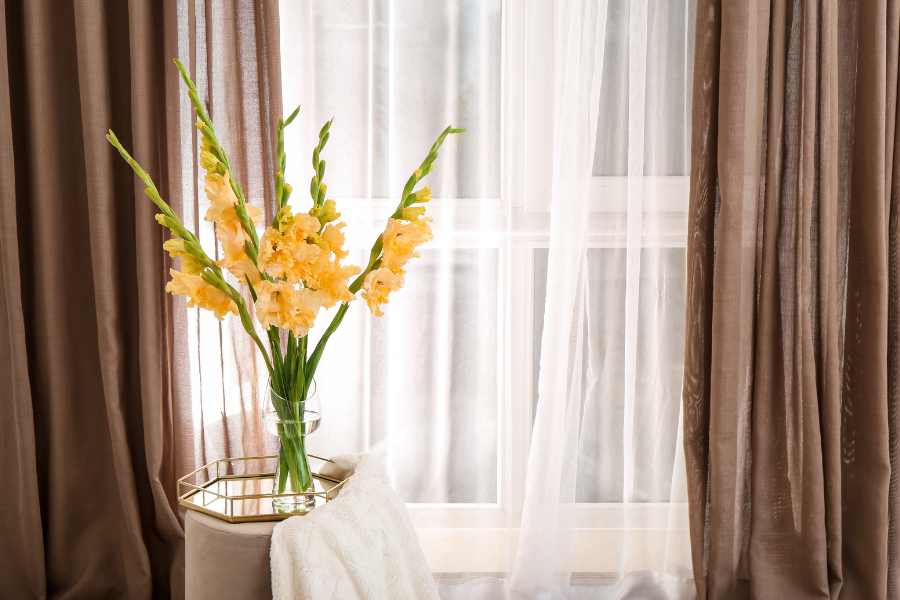 Xếp đều hoa lay ơn thành chùm và cắt hoa cao gấp 2 - 3 lần chiều cao.