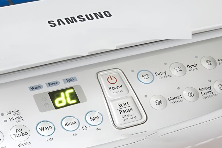 Lỗi DC máy giặt Samsung thường xảy ra trong quá trình giặt hoặc vắt.