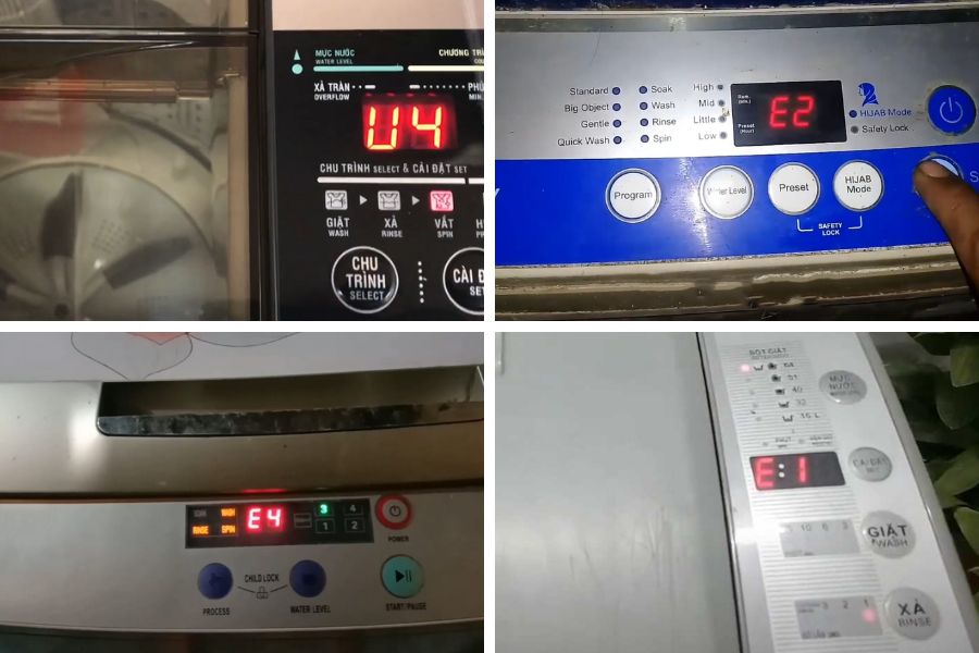Một số mã lỗi máy giặt Aqua cửa trên phổ biến thường gặp.