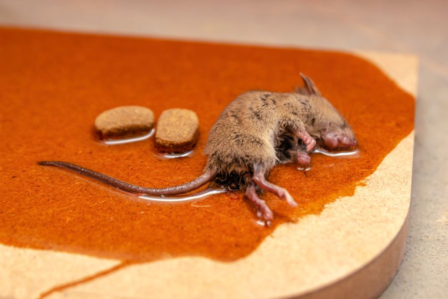 Keo dính chuột chứa một chất kết dính cực mạnh, khiến chuột khi dính vào thì khó có thể thoát ra được.