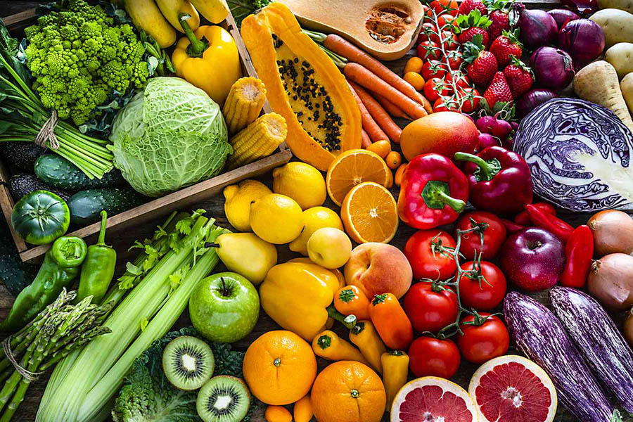 Thực đơn ăn chay bổ sung vitamin qua nhiều loại rau củ quả.