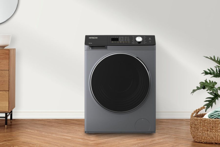 Mẫu máy giặt được trang bị nhiều chương trình và công nghệ giặt sấy tiên tiến giúp tiết kiệm thời gian, công sức.
