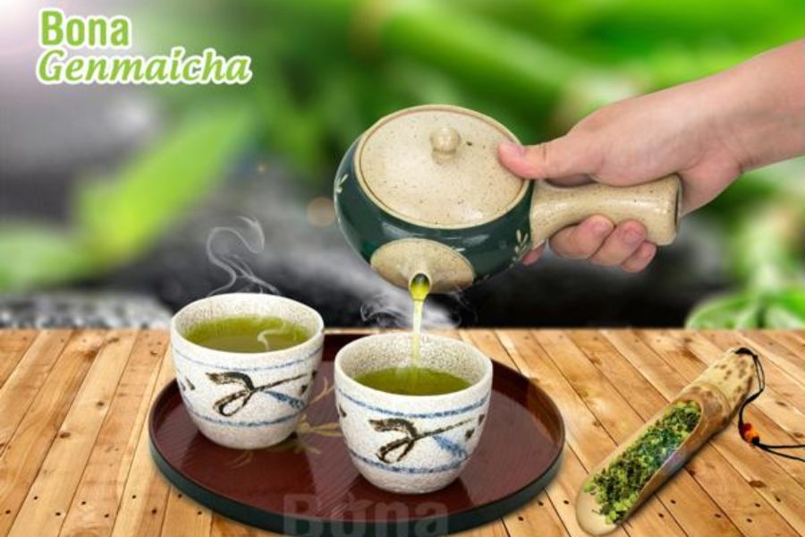 Trà xanh gạo lứt Bona Genmaicha được mệnh danh là dòng trà “dưỡng sinh”.