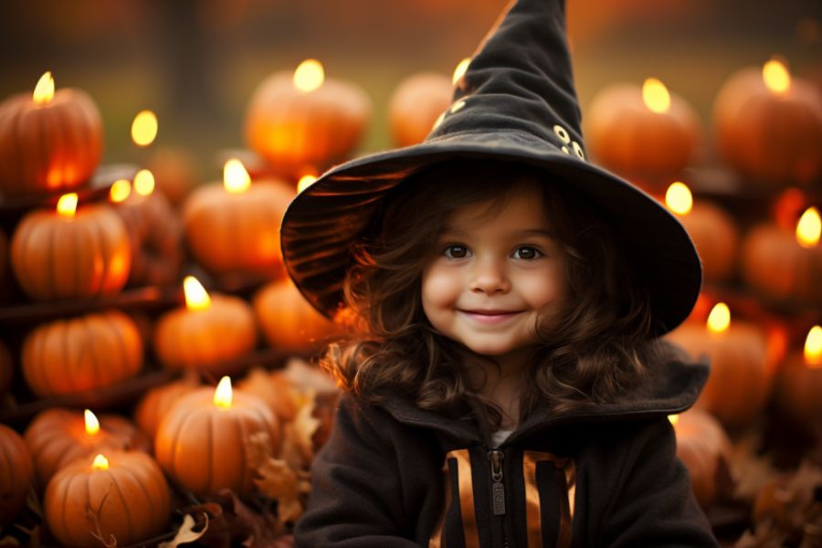 Cô phù thủy nhỏ là hình tượng hóa trang quen thuộc dành cho các bé.