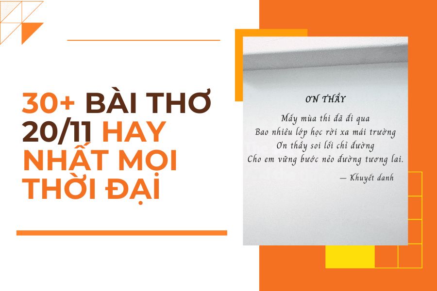 [Tuyển Tập] 30+ Bài Thơ 20/11 Hay Nhất Mọi Thời Đại