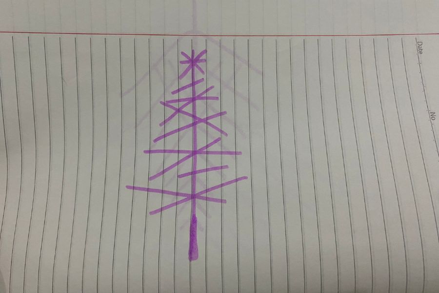 Chỉ bằng các đường thẳng cũng sẽ tạo nên cây thông Noel.