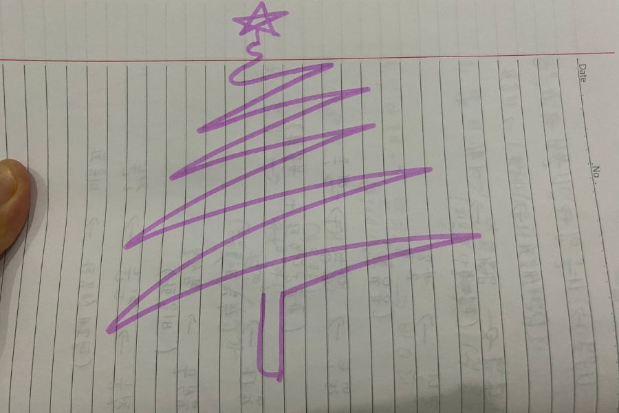 Vẽ cây thông Noel bằng nét dích dắc cực đẹp.
