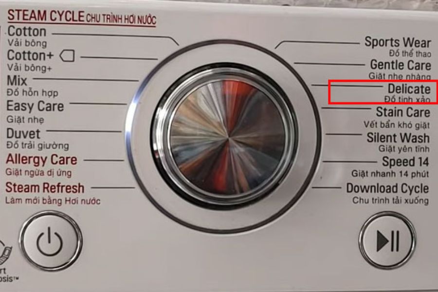 Delicate là chế độ thường xuất hiện trên các dòng máy giặt hiện đại để giặt cho những loại quần áo mỏng hoặc tinh xảo.