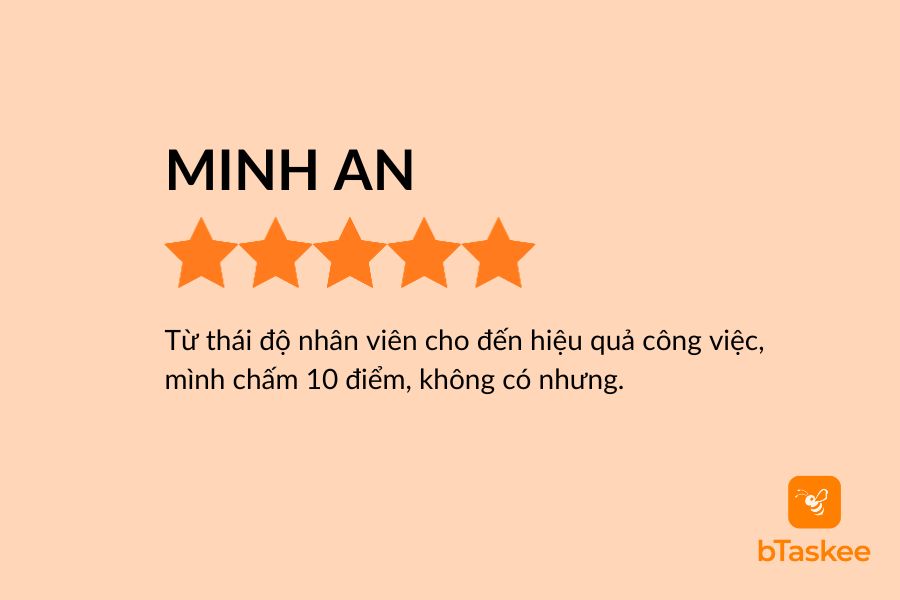 Đánh giá của khách hàng Minh An về dịch vụ giúp việc nhà theo giờ tại thừa thiên Huế.