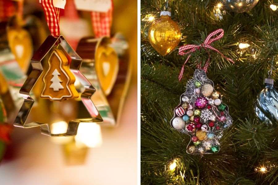 Thực hiện đồ trang trí cây thông tại nhà làm quà handmade Giáng Sinh..