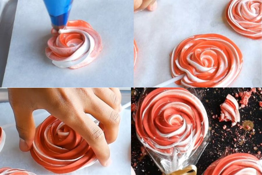 Thưởng thức kẹo Lollipop Giáng Sinh cực giòn.
