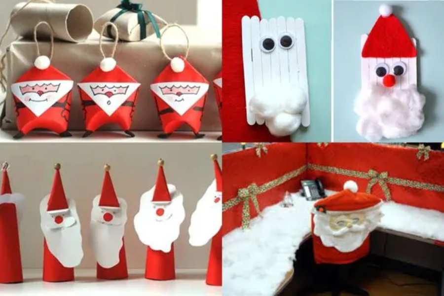Một số mẫu trang trí Noel thủ công có thể dùng để treo lên cây thông Giáng Sinh đơn giản và dễ thực hiện.
