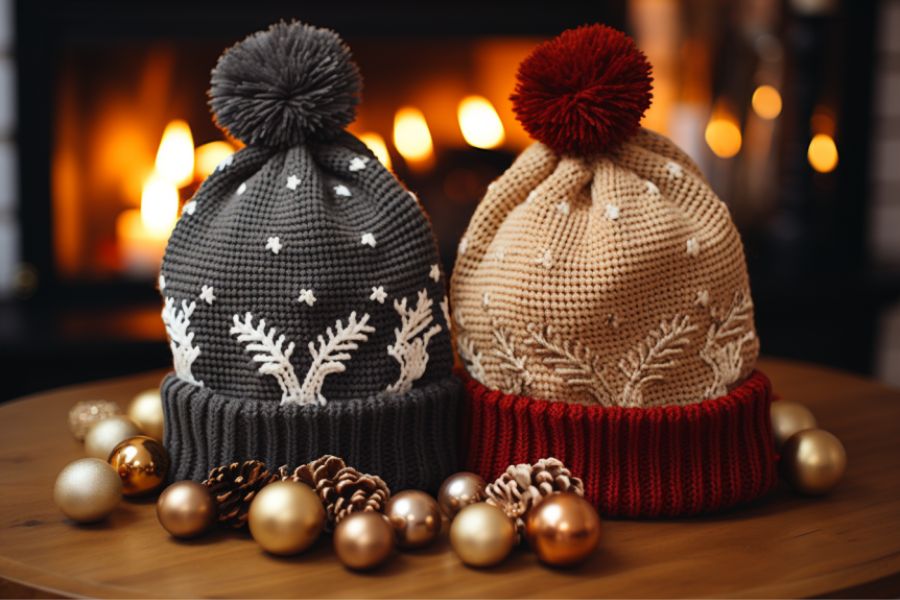 Mẫu nón Noel tự làm từ len đẹp mê mẩn.