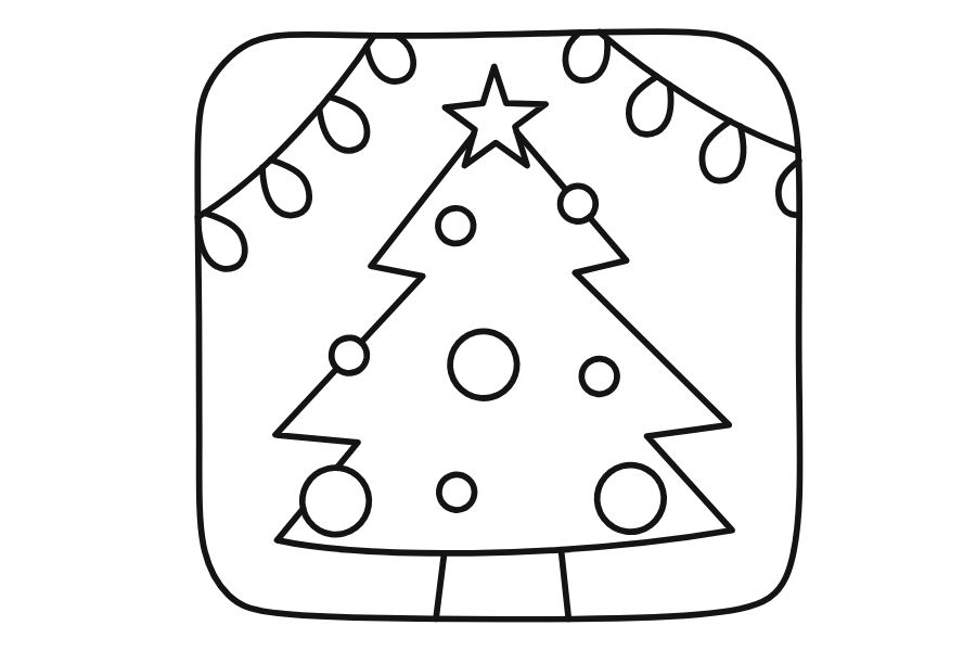 Mẫu tranh cây thông Noel đơn giản cho bé 11.