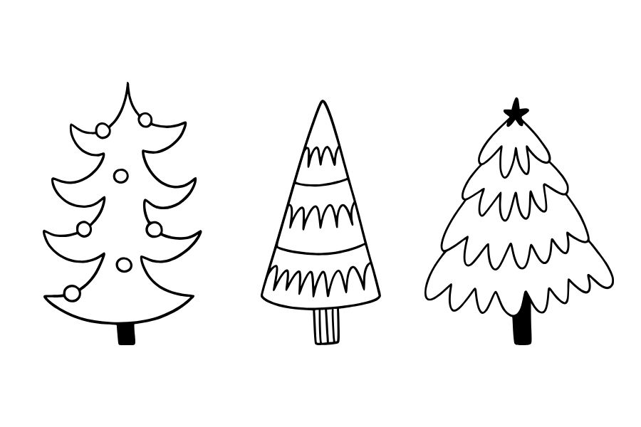 Mẫu tranh tô màu cây thông Giáng Sinh đơn giản cho bé 12.