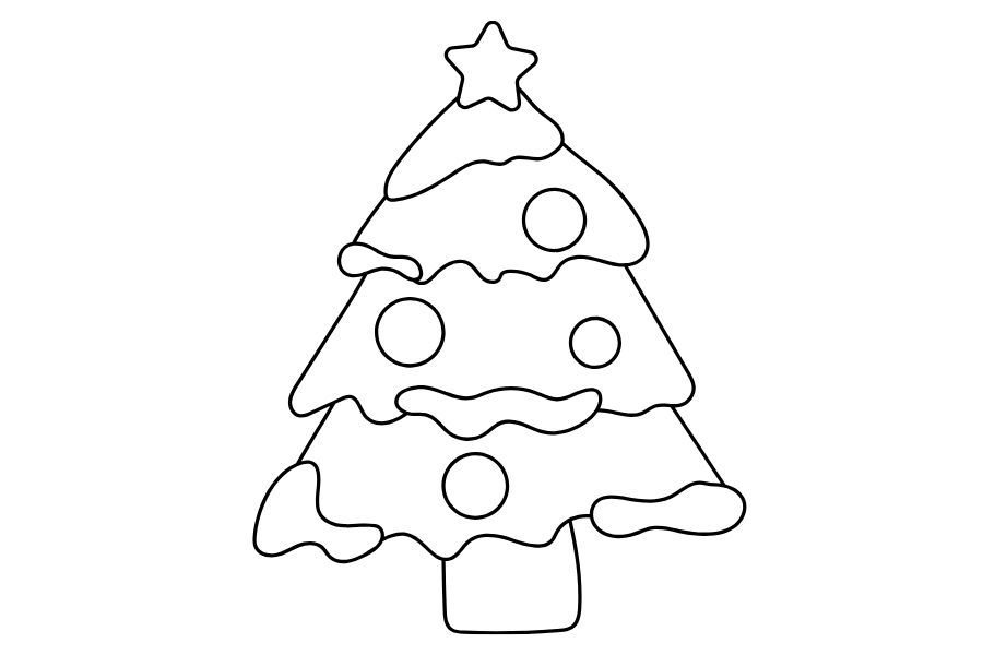 Mẫu tranh tô màu cây thông Giáng Sinh đơn giản cho bé 21.
