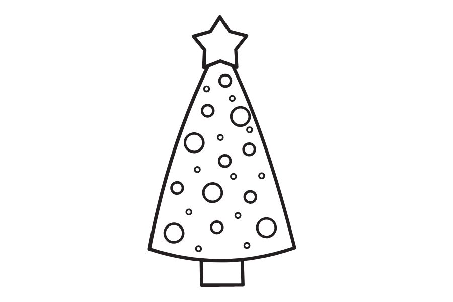 Hình cây thông Noel tô màu xinh xắn cho bé 4.