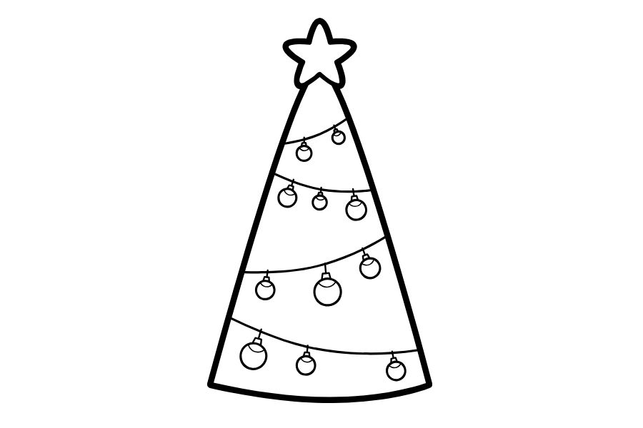 Mẫu tranh cây thông Noel tô màu đáng yêu cho bé 6.