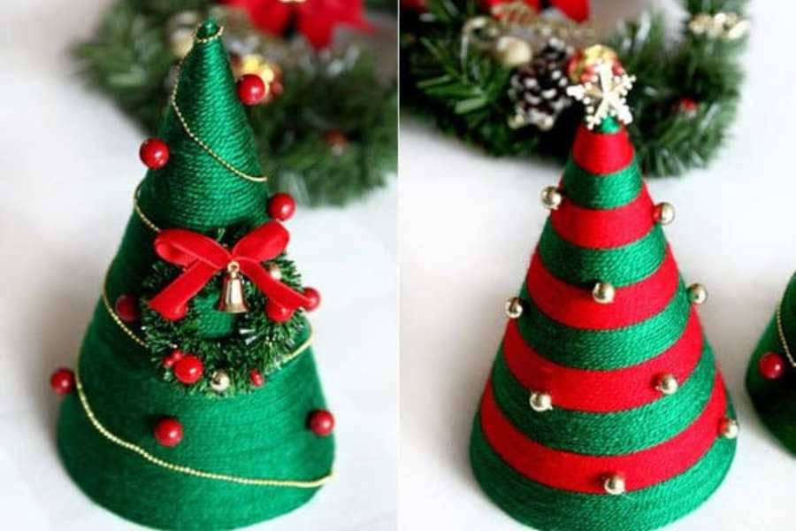 Cây thông mini handmade là món quà tặng mùa Noel gần gũi và dễ dàng thể hiện được sự khéo léo của bản thân trong mắt người nhận.