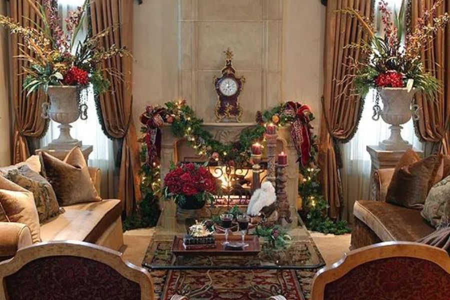 Phòng khách trang trí theo sở thích dịp Noel sẽ in đậm phong cách cá nhân của bạn.