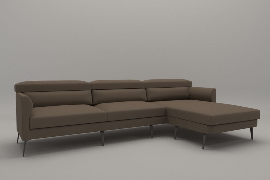 Mẫu ghế sofa 3 chỗ dạng chữ L thanh lịch.