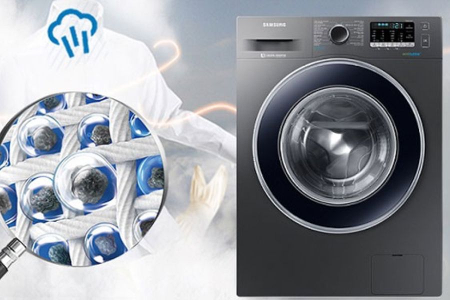 Máy giặt Samsung có thiết kế sang trọng, phù hợp mọi không gian nhà ở.
