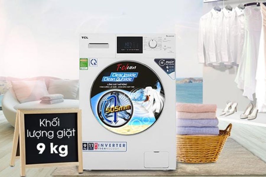 Máy giặt TCL được làm từ vật liệu cao cấp, dễ vệ sinh.