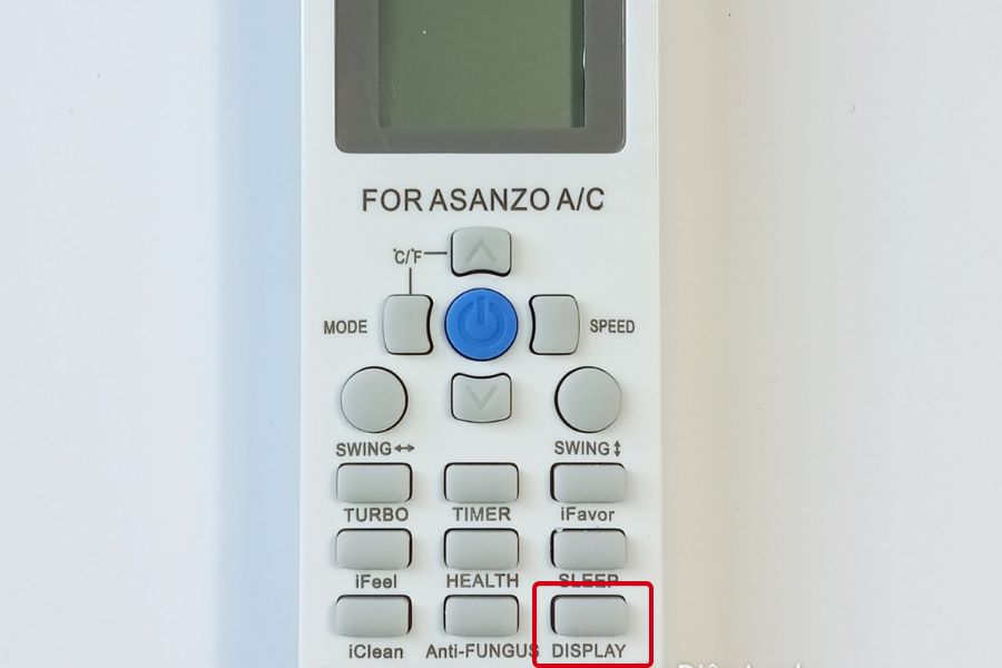 Điều hòa Asanzo phím Display dùng để tắt/bật màn hình led trên dàn lạnh.