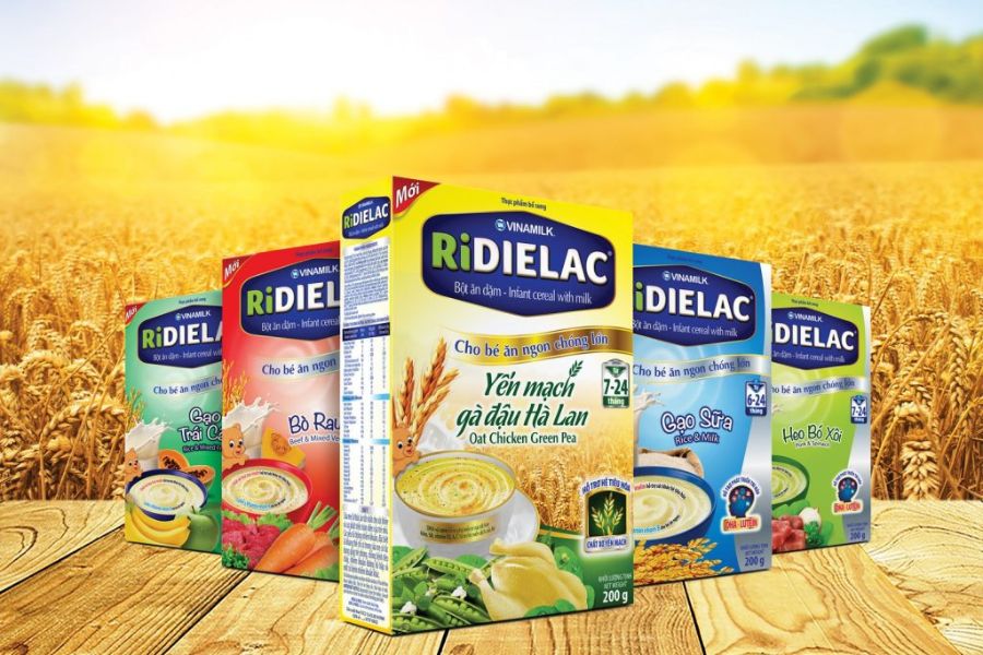 Bột ăn dặm Ridielac là sản phẩm bột trẻ em chất lượng từ Vinamilk.