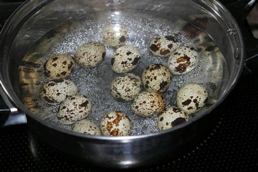 Với trứng cút lộn, bạn có thể luộc trứng từ khi nước sôi từ 7 - 8 phút.