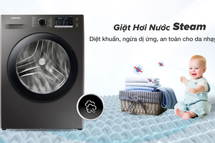 Steam Cycles và Hygiene Steam là công nghệ sử dụng hơi nước nóng để giặt quần áo.