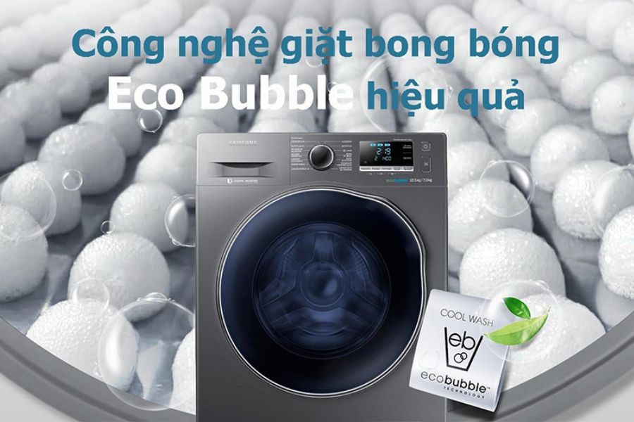 Chế độ giặt ngâm bong bóng xà phòng Bubble Soak cho phép quần áo được ngâm trong bọt bong bóng siêu mịn trong khoảng 30 phút.