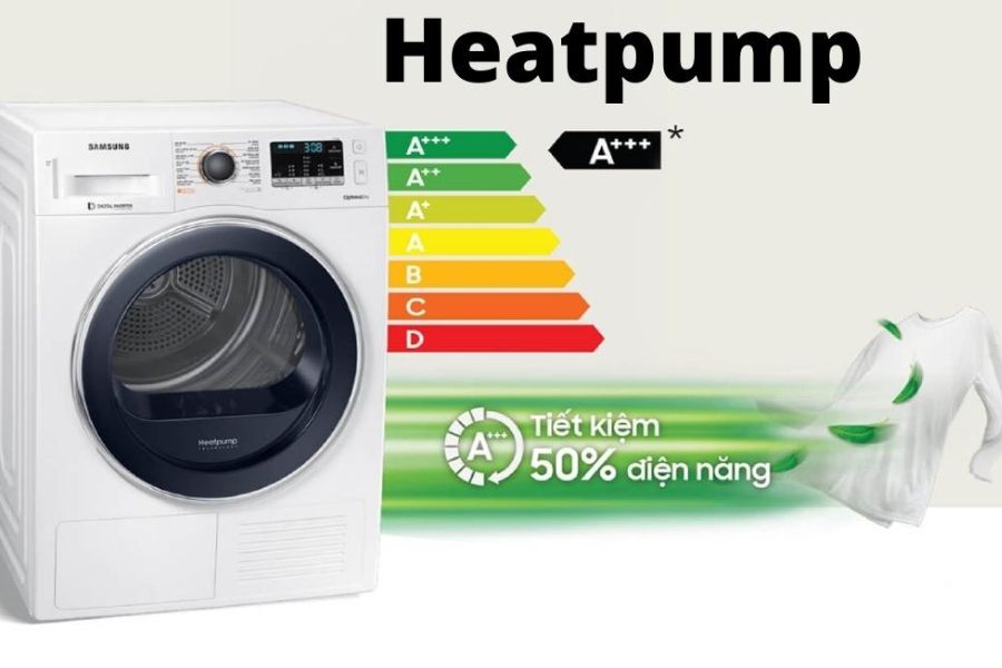 Công nghệ sấy bơm nhiệt Heatpump giúp tiết kiệm năng lượng, tối ưu thời gian sấy.