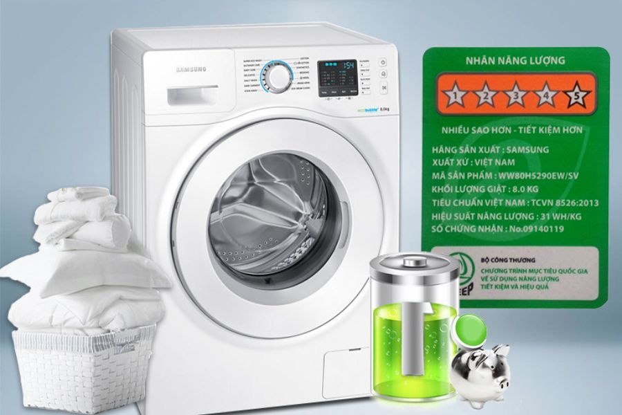 Công suất máy giặt giúp bạn biết được máy giặt khi sử dụng có tốn điện hay không.