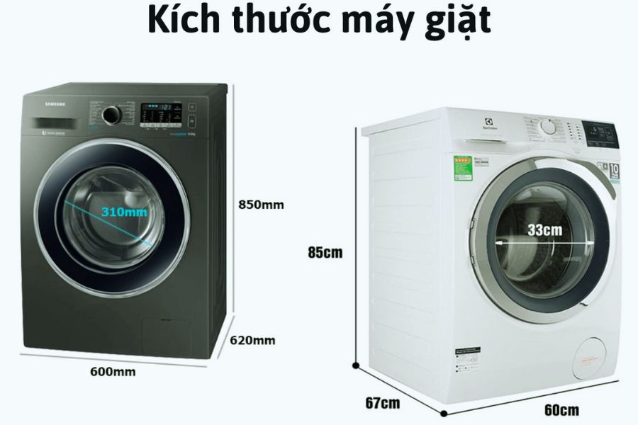 Nắm rõ các thông số của máy giặt để lựa chọn vị trí bố trí phù hợp.