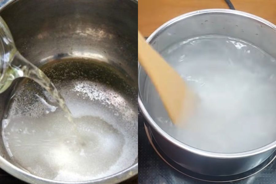 Trong quá trình nấu nước giấm bạn có thể điều chỉnh gia vị tuỳ theo sở thích của gia đình.