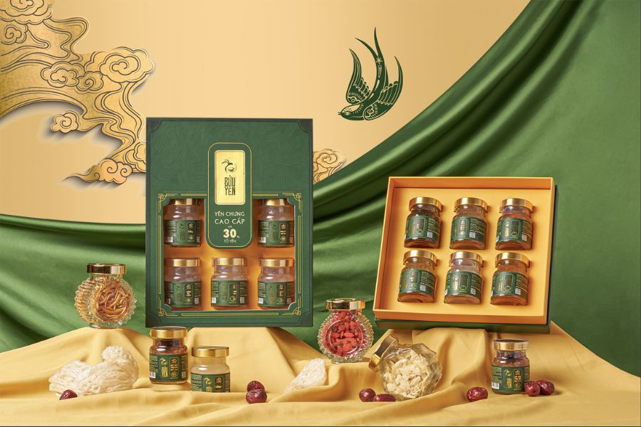 Quà Tết yến sào sang trọng, tốt cho sức khỏe.