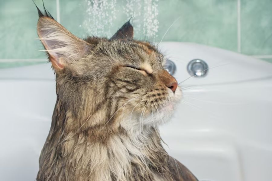 Sử dụng nước tắm mèo có nhiệt độ phù hợp.