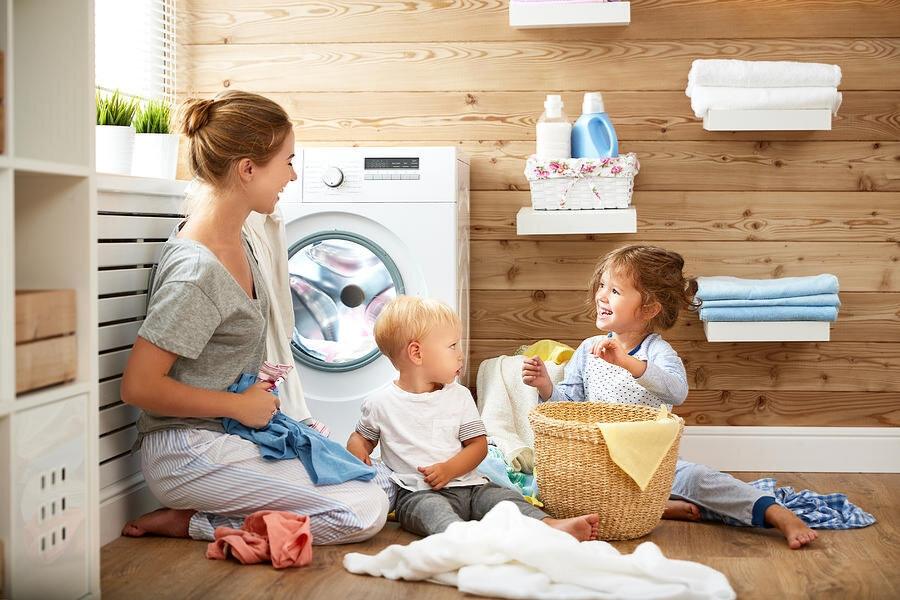 Máy giặt Haier phù hợp với gia đình có nhiều trẻ nhỏ.